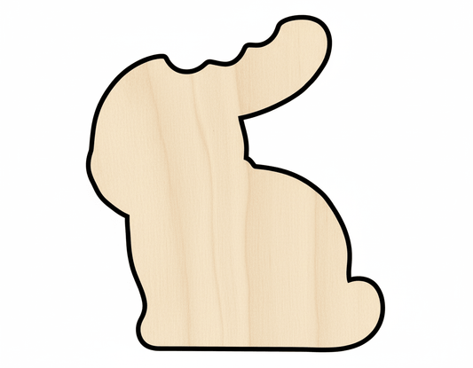 Chocolate Bunny – Large Wooden Bunny | Baltic Birch Plywood DIY Wood Shape Blank Door Hanger Wooden Cutout Cut Outs - Unfinished - NameSigns.com