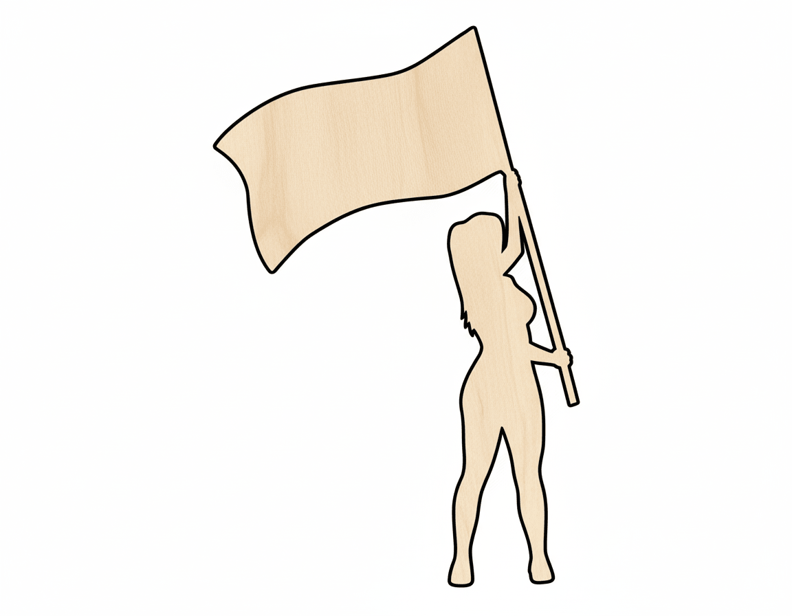 Color Guard Shape Craft Cutout Blank Door Hanger Wooden Cutout Cut Outs - Unfinished - NameSigns.com