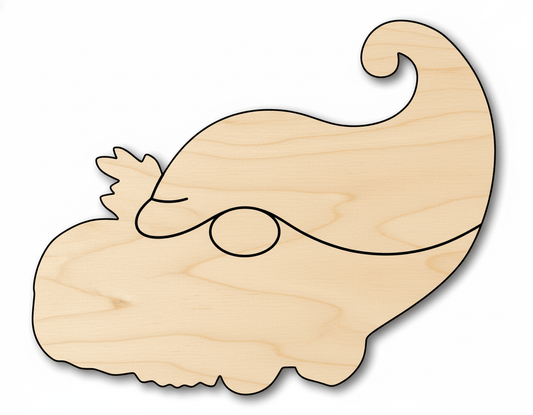Cornucopia Cutout – Custom Wood Craft Shapes | Baltic Birch DIY Blank Door Hanger Wooden Cutout Cut Outs - Unfinished - NameSigns.com