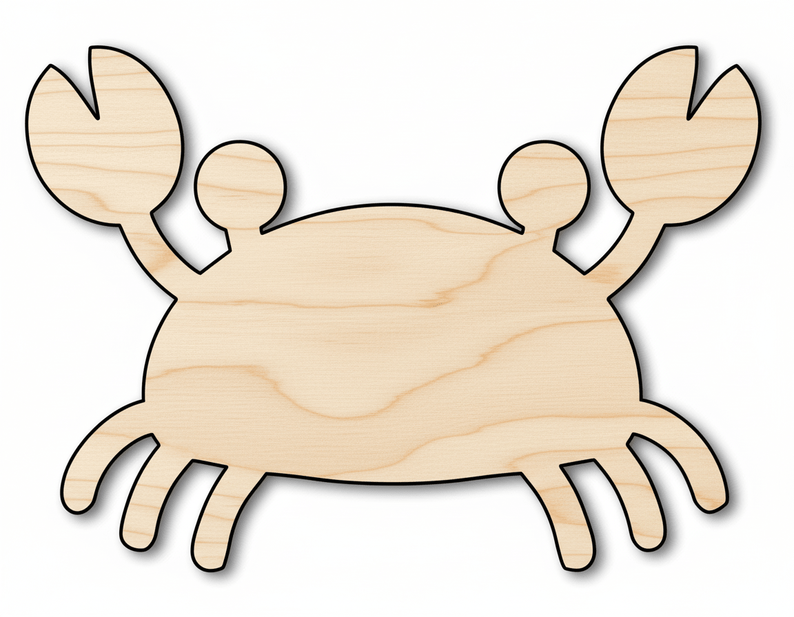 Crab Craft Cutout – Custom Wood Craft Shapes | Sanded Edge DIY Wood Cutouts Blank Door Hanger Wooden Cutout Cut Outs - Unfinished - NameSigns.com
