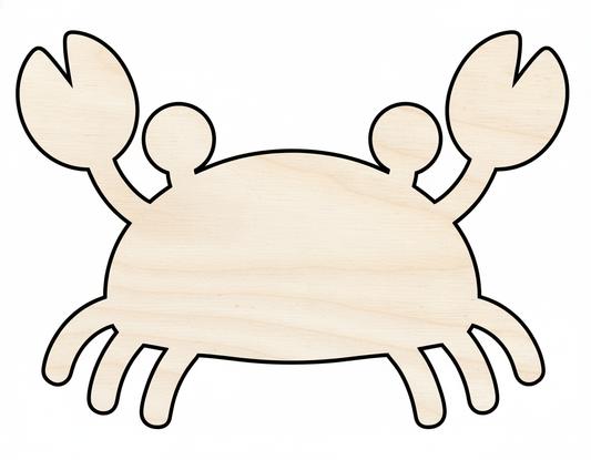 Crab Cutout – Paintable Wood Shape | DIY Craft Supplies USA Blank Door Hanger Wooden Cutout Cut Outs - Unfinished - NameSigns.com