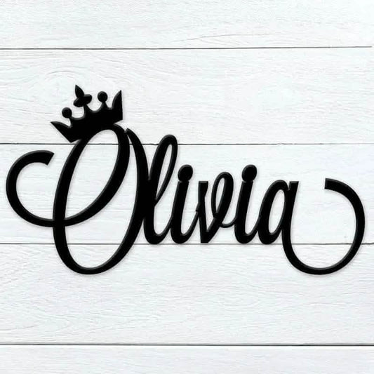 Crowned Custom Wood Name Sign - Personalized - NameSigns.com