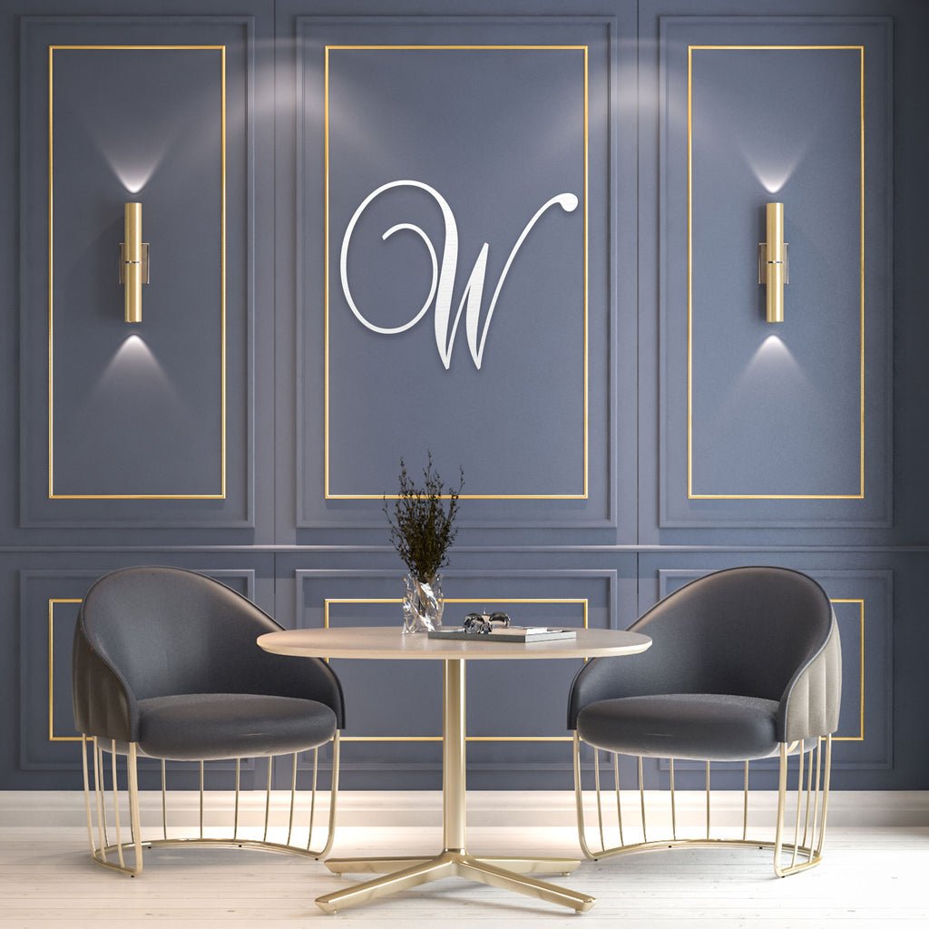 Custom Single Wood Letter Script Monogram – Elegant Personalized Wall Decor - Baby Shower, Nursery, Wedding Decor - NameSigns.com