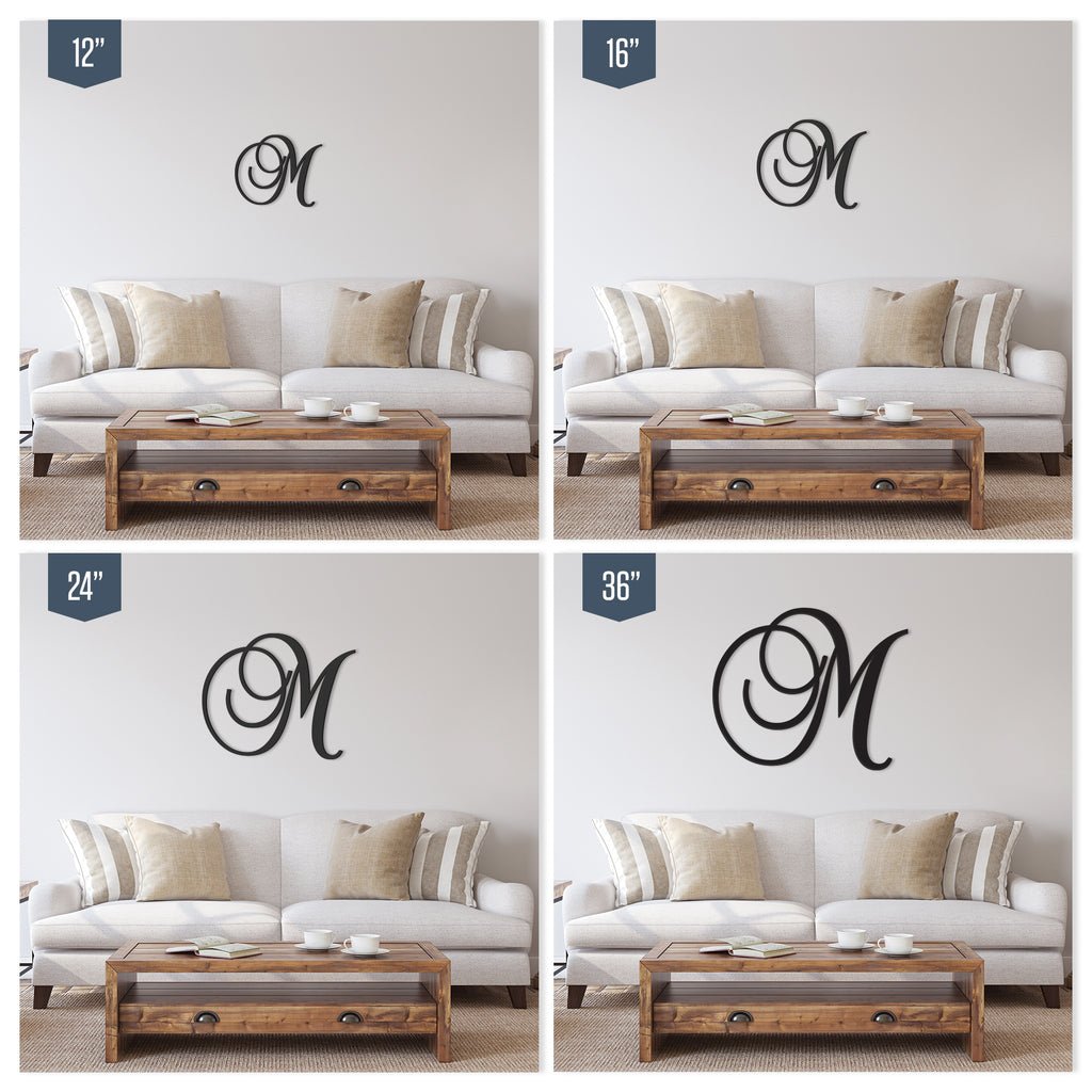 Custom Single Wood Letter Script Monogram – Elegant Personalized Wall Decor - Baby Shower, Nursery, Wedding Decor - NameSigns.com