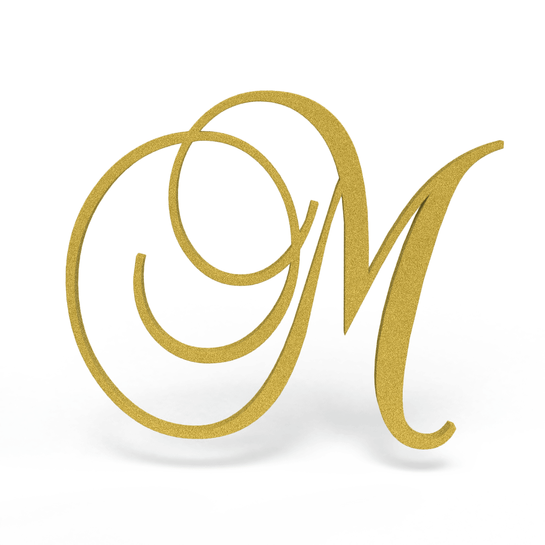 Custom Single Wood Letter Script Monogram – Elegant Personalized Wall Decor - Baby Shower, Nursery, Wedding Decor - NameSigns.com