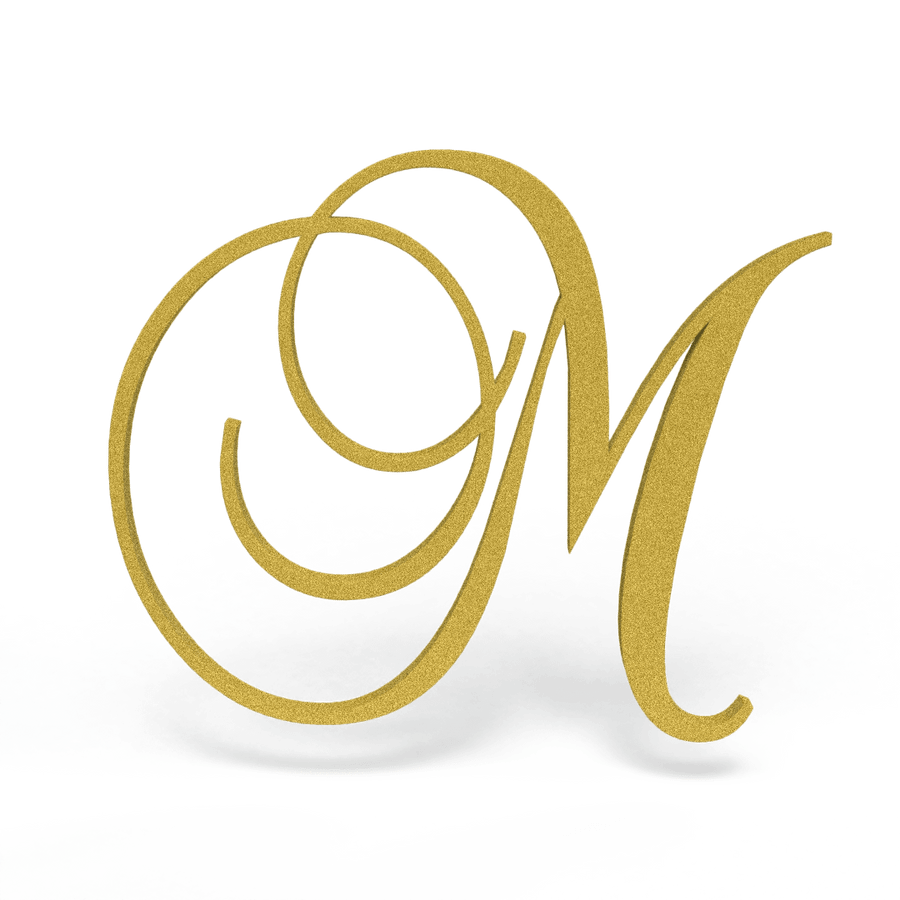 Custom Single Wood Letter Script Monogram – Elegant Personalized Wall Decor - Baby Shower, Nursery, Wedding Decor - NameSigns.com