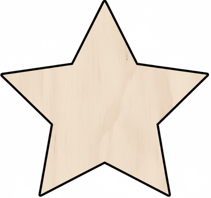 Custom Wooden 5 - Point Star Shape for Crafts and Door Hangers - Laser Cut– Wood Round Cutout for DIY Projects Blank Door Hanger Wooden Cutout Cut Outs - Unfinished - NameSigns.com