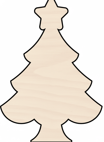 Custom Wooden Christmas Tree Shape for Crafts and Door Hangers - Laser Cut– Wood Round Cutout for DIY Projects Blank Door Hanger Wooden Cutout Cut Outs - Unfinished - NameSigns.com