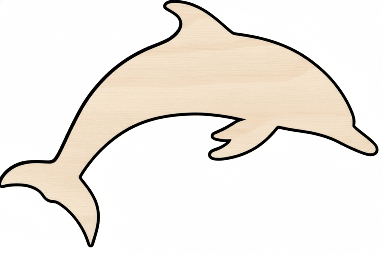 Custom Wooden Dolphin Shape for Crafts and Door Hangers - Laser Cut– Wood Round Cutout for DIY Projects Blank Door Hanger Wooden Cutout Cut Outs - Unfinished - NameSigns.com