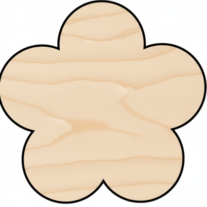 Custom Wooden Flower Smooth Shape for Crafts and Door Hangers - Laser Cut– Wood Round Cutout for DIY Projects Blank Door Hanger Wooden Cutout Cut Outs - Unfinished - NameSigns.com