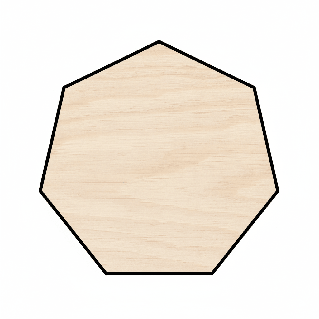 Custom Wooden Heptagon Shape for Crafts and Door Hangers - Laser Cut– Wood Round Cutout for DIY Projects Blank Door Hanger Wooden Cutout Cut Outs - Unfinished - NameSigns.com