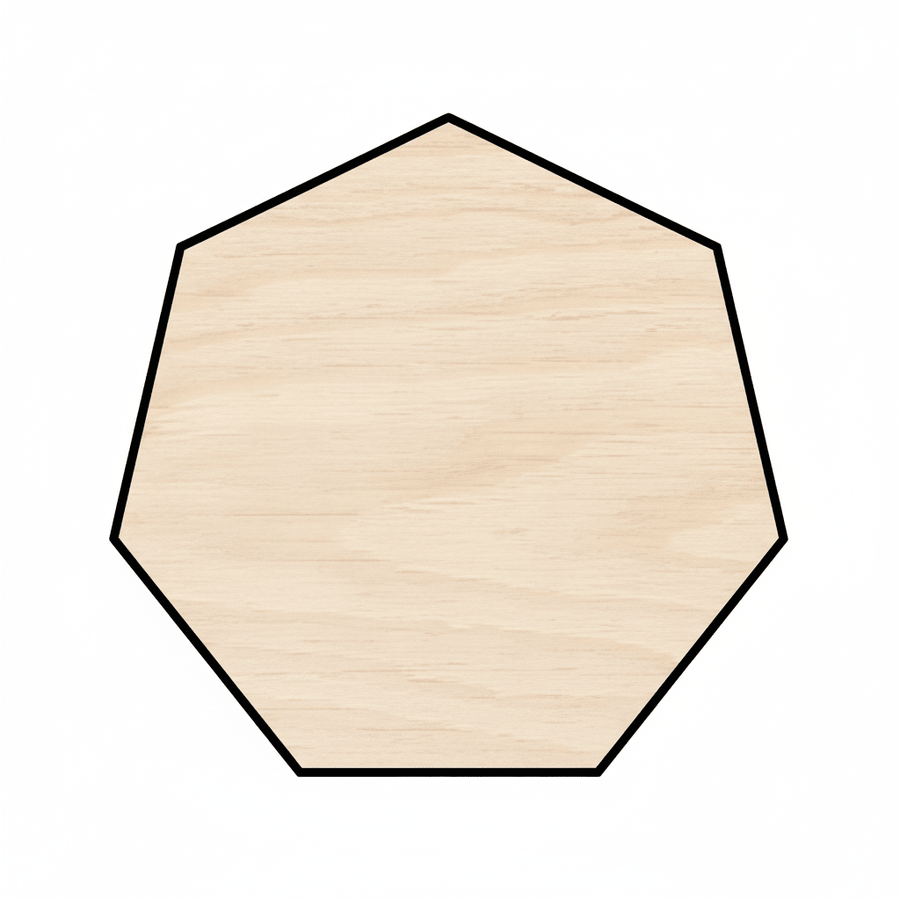 Custom Wooden Heptagon Shape for Crafts and Door Hangers - Laser Cut– Wood Round Cutout for DIY Projects Blank Door Hanger Wooden Cutout Cut Outs - Unfinished - NameSigns.com