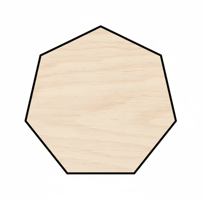 Custom Wooden Heptagon Shape for Crafts and Door Hangers - Laser Cut– Wood Round Cutout for DIY Projects Blank Door Hanger Wooden Cutout Cut Outs - Unfinished - NameSigns.com