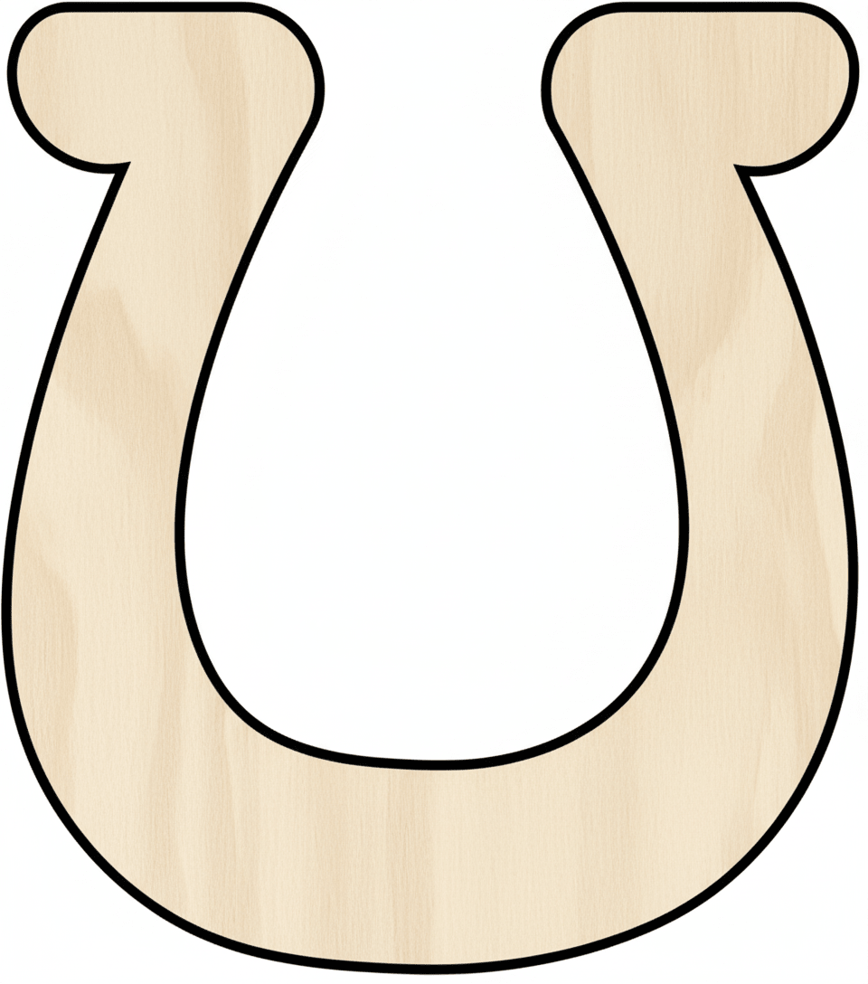 Custom Wooden Horseshoe Shape for Crafts and Door Hangers - Laser Cut– Wood Round Cutout for DIY Projects Blank Door Hanger Wooden Cutout Cut Outs - Unfinished - NameSigns.com