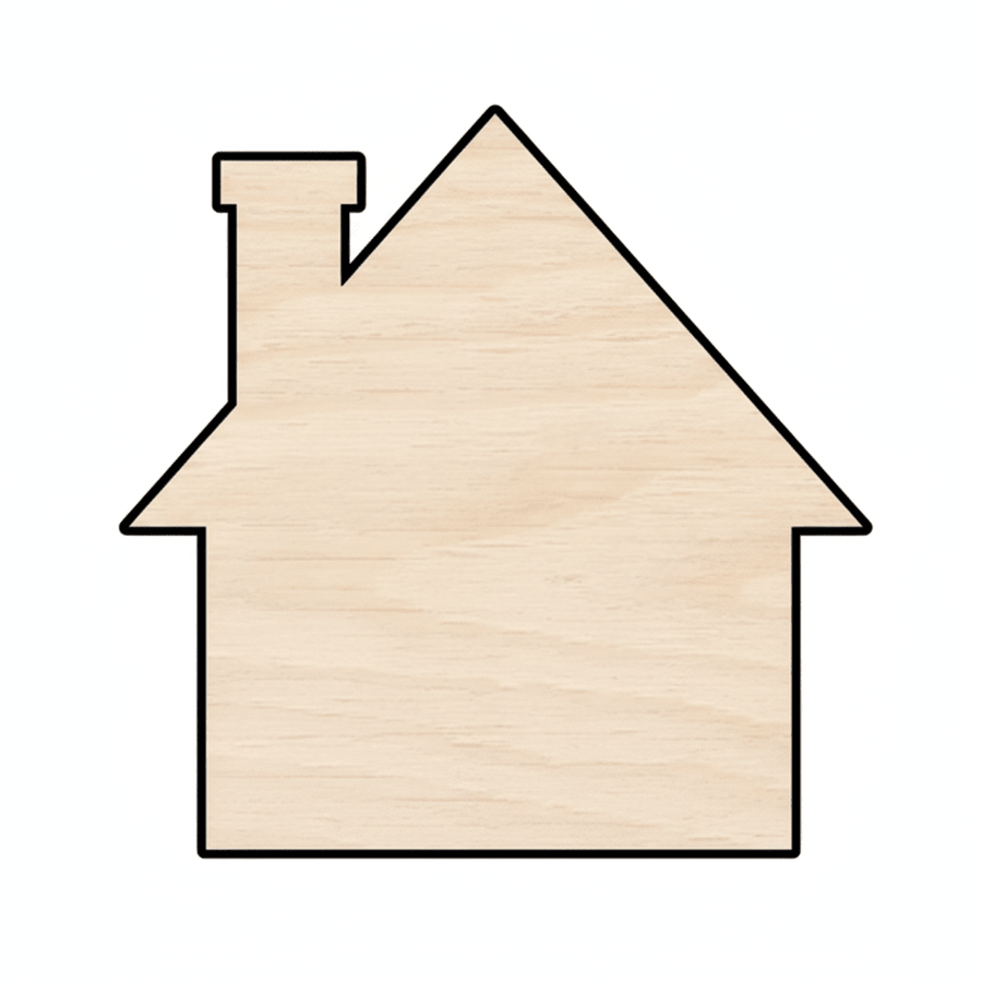 Custom Wooden House Shape for Crafts and Door Hangers - Laser Cut– Wood Round Cutout for DIY Projects Blank Door Hanger Wooden Cutout Cut Outs - Unfinished - NameSigns.com