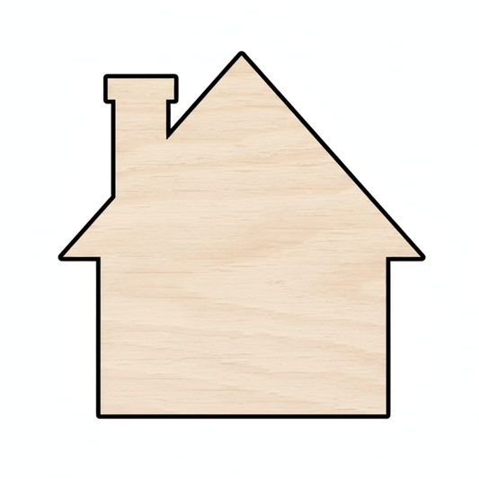Custom Wooden House Shape for Crafts and Door Hangers - Laser Cut– Wood Round Cutout for DIY Projects Blank Door Hanger Wooden Cutout Cut Outs - Unfinished - NameSigns.com