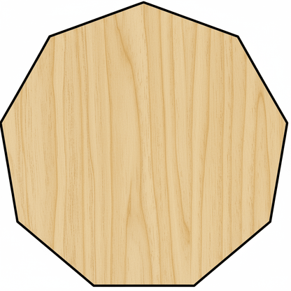 Custom Wooden Nonagon Shape for Crafts and Door Hangers - Laser Cut– Wood Round Cutout for DIY Projects Blank Door Hanger Wooden Cutout Cut Outs - Unfinished - NameSigns.com