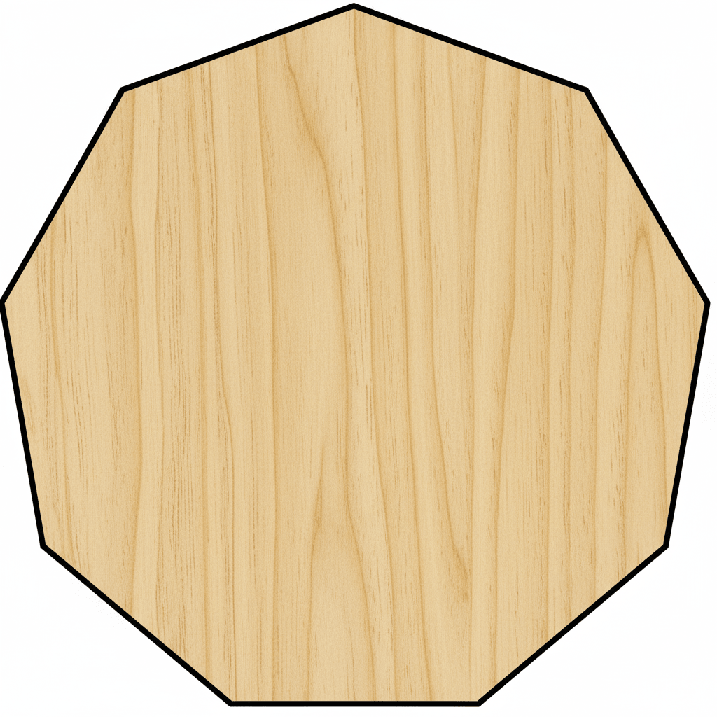 Custom Wooden Nonagon Shape for Crafts and Door Hangers - Laser Cut– Wood Round Cutout for DIY Projects Blank Door Hanger Wooden Cutout Cut Outs - Unfinished - NameSigns.com