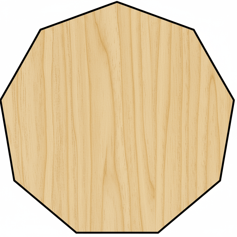 Custom Wooden Nonagon Shape for Crafts and Door Hangers - Laser Cut– Wood Round Cutout for DIY Projects Blank Door Hanger Wooden Cutout Cut Outs - Unfinished - NameSigns.com