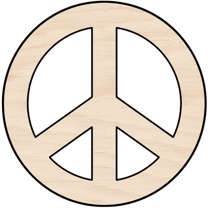 Custom Wooden Peace Sign Shape for Crafts and Door Hangers - Laser Cut– Wood Round Cutout for DIY Projects Blank Door Hanger Wooden Cutout Cut Outs - Unfinished - NameSigns.com