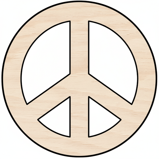 Custom Wooden Peace Sign Shape for Crafts and Door Hangers - Laser Cut– Wood Round Cutout for DIY Projects Blank Door Hanger Wooden Cutout Cut Outs - Unfinished - NameSigns.com
