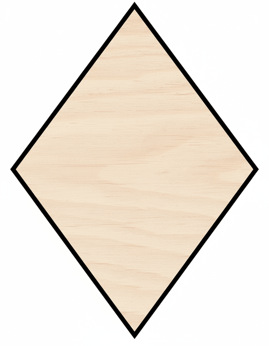 Custom Wooden Rhombus Shape for Crafts and Door Hangers - Laser Cut– Wood Round Cutout for DIY Projects Blank Door Hanger Wooden Cutout Cut Outs - Unfinished - NameSigns.com