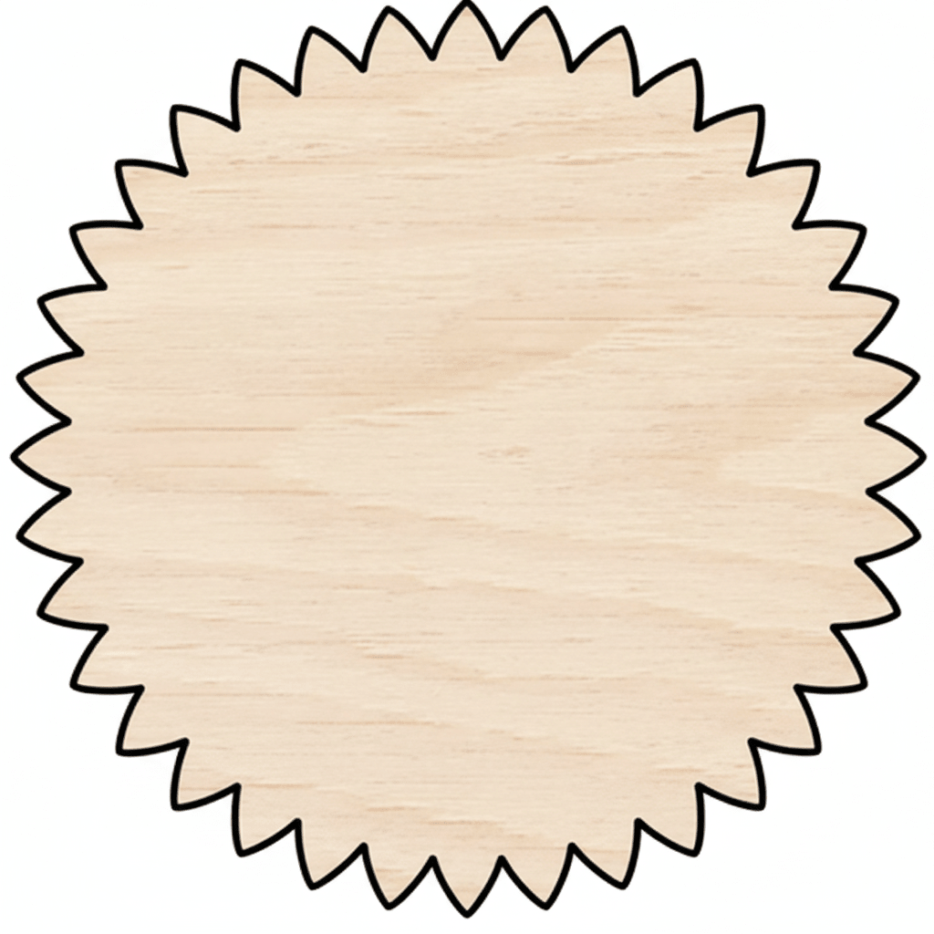 Custom Wooden Sun Shape for Crafts and Door Hangers - Laser Cut– Wood Round Cutout for DIY Projects Blank Door Hanger Wooden Cutout Cut Outs - Unfinished - NameSigns.com