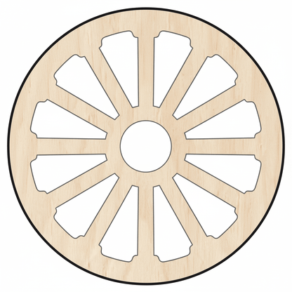 Custom Wooden Wheel Wagon Shape for Crafts and Door Hangers - Laser Cut– Wood Round Cutout for DIY Projects Blank Door Hanger Wooden Cutout Cut Outs - Unfinished - NameSigns.com