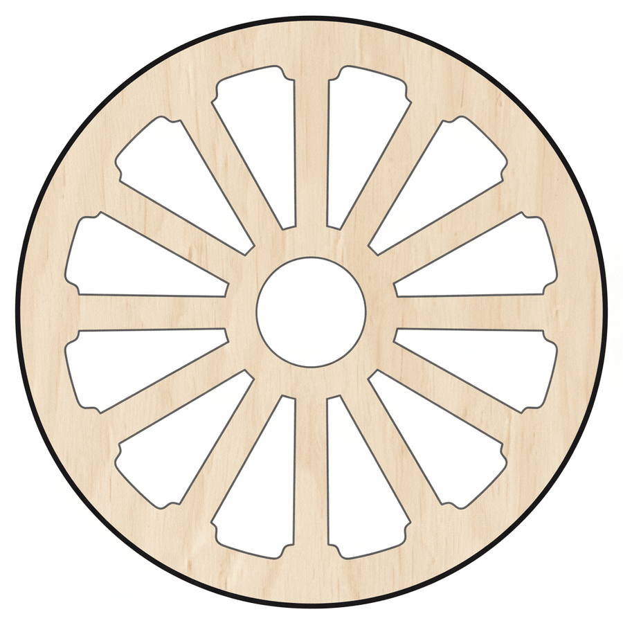 Custom Wooden Wheel Wagon Shape for Crafts and Door Hangers - Laser Cut– Wood Round Cutout for DIY Projects Blank Door Hanger Wooden Cutout Cut Outs - Unfinished - NameSigns.com