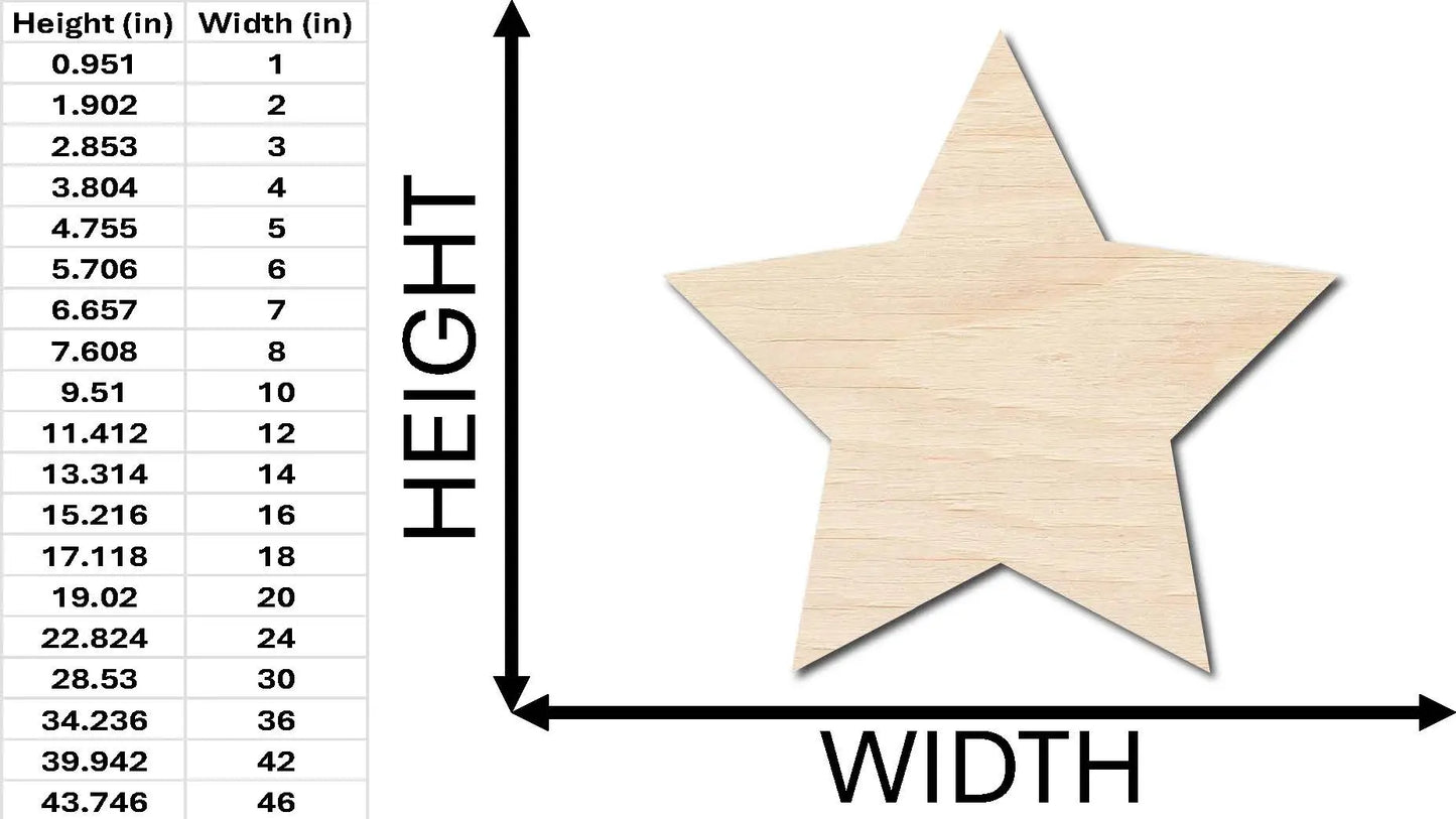 the height of a wooden star