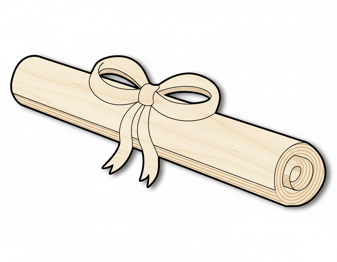 Diploma Graduation Shape DIY Craft Cutout Blank Door Hanger Wooden Cutout Cut Outs - Unfinished - NameSigns.com