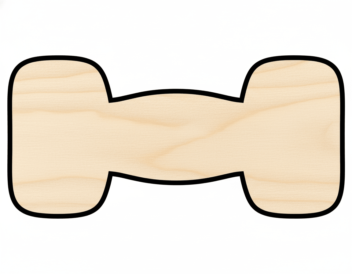 Dumbbell Silhouette – Customizable Wood Craft Cutout With Sand Finish Blank Door Hanger Wooden Cutout Cut Outs - Unfinished - NameSigns.com