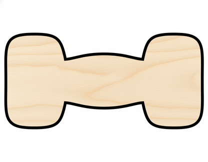 Dumbbell Silhouette – Customizable Wood Craft Cutout With Sand Finish Blank Door Hanger Wooden Cutout Cut Outs - Unfinished - NameSigns.com