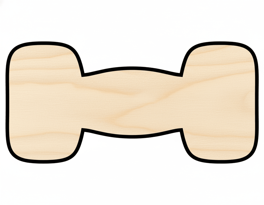 Dumbbell Silhouette – Customizable Wood Craft Cutout With Sand Finish Blank Door Hanger Wooden Cutout Cut Outs - Unfinished - NameSigns.com
