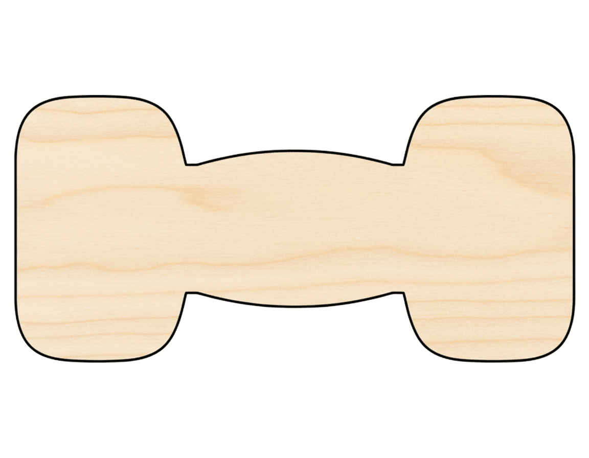 Dumbbell Silhouette – Customizable Wood Craft Cutout With Sand Finish Blank Door Hanger Wooden Cutout Cut Outs - Unfinished - NameSigns.com