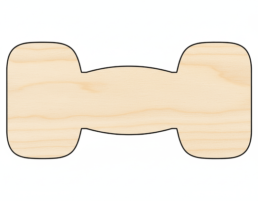 Dumbbell Silhouette – Customizable Wood Craft Cutout With Sand Finish Blank Door Hanger Wooden Cutout Cut Outs - Unfinished - NameSigns.com