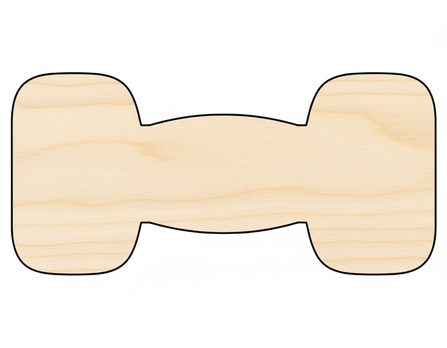 Dumbbell Silhouette – Customizable Wood Craft Cutout With Sand Finish Blank Door Hanger Wooden Cutout Cut Outs - Unfinished - NameSigns.com