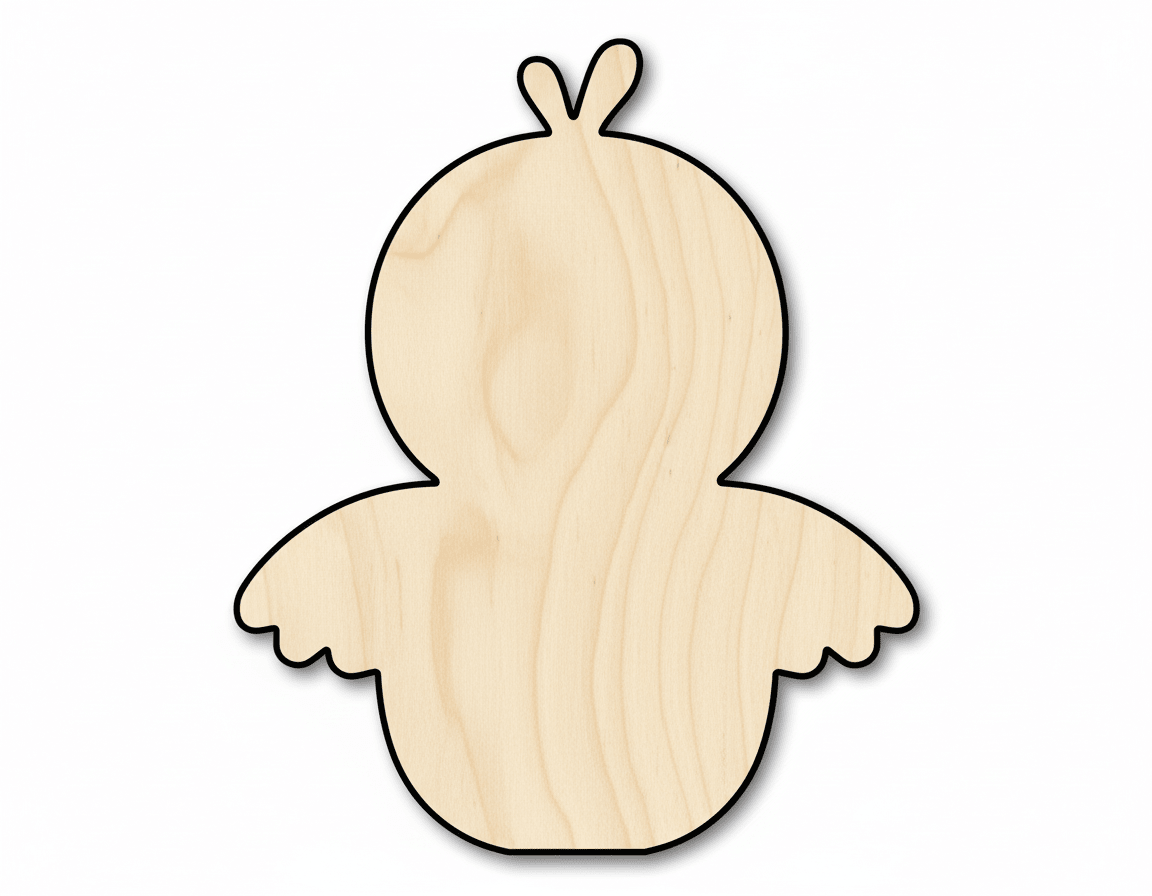 Easter Chick Silhouette – Laser Cut Wood Custom Craft Shape | Baltic Birch DIY Blank Door Hanger Wooden Cutout Cut Outs - Unfinished - NameSigns.com