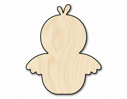 Easter Chick Silhouette – Laser Cut Wood Custom Craft Shape | Baltic Birch DIY Blank Door Hanger Wooden Cutout Cut Outs - Unfinished - NameSigns.com
