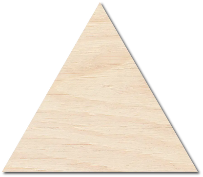 a wooden triangle cut out of wood