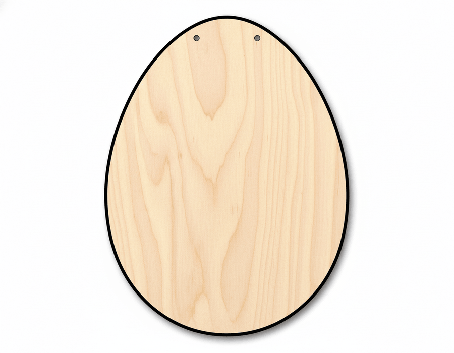 Egg Door Hanger DIY Craft Cutout Door Hanger Blank Door Hanger Wooden Cutout Cut Outs - Unfinished - NameSigns.com
