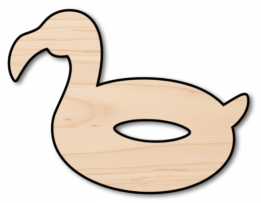 Flamingo Pool Float - Birch Wood Cutout | DIY Wooden Shapes for Crafts Blank Door Hanger Wooden Cutout Cut Outs - Unfinished - NameSigns.com