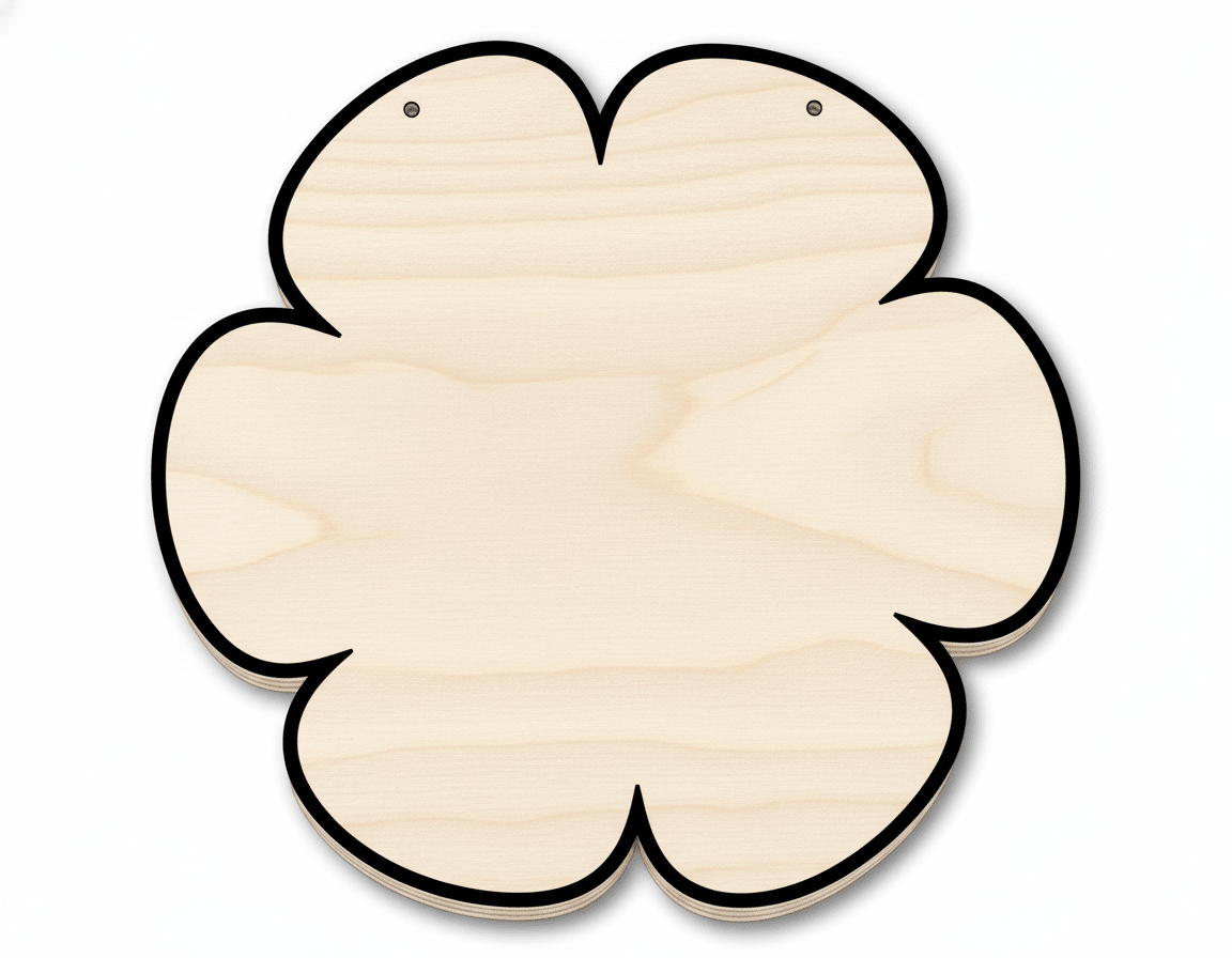 Flower Door Hanger DIY Craft Cutout Door Hanger Blank Door Hanger Wooden Cutout Cut Outs - Unfinished - NameSigns.com