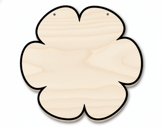 Flower Door Hanger DIY Craft Cutout Door Hanger Blank Door Hanger Wooden Cutout Cut Outs - Unfinished - NameSigns.com