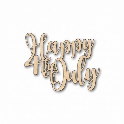 Happy 4th of July Unfinished Wood Cutout DIY handmade Craft - NameSigns.com