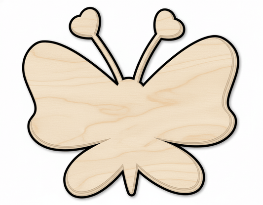 Heart Cutout – Butterfly Wood Shape for DIY Craft Projects Up to 46" Blank Door Hanger Wooden Cutout Cut Outs - Unfinished - NameSigns.com