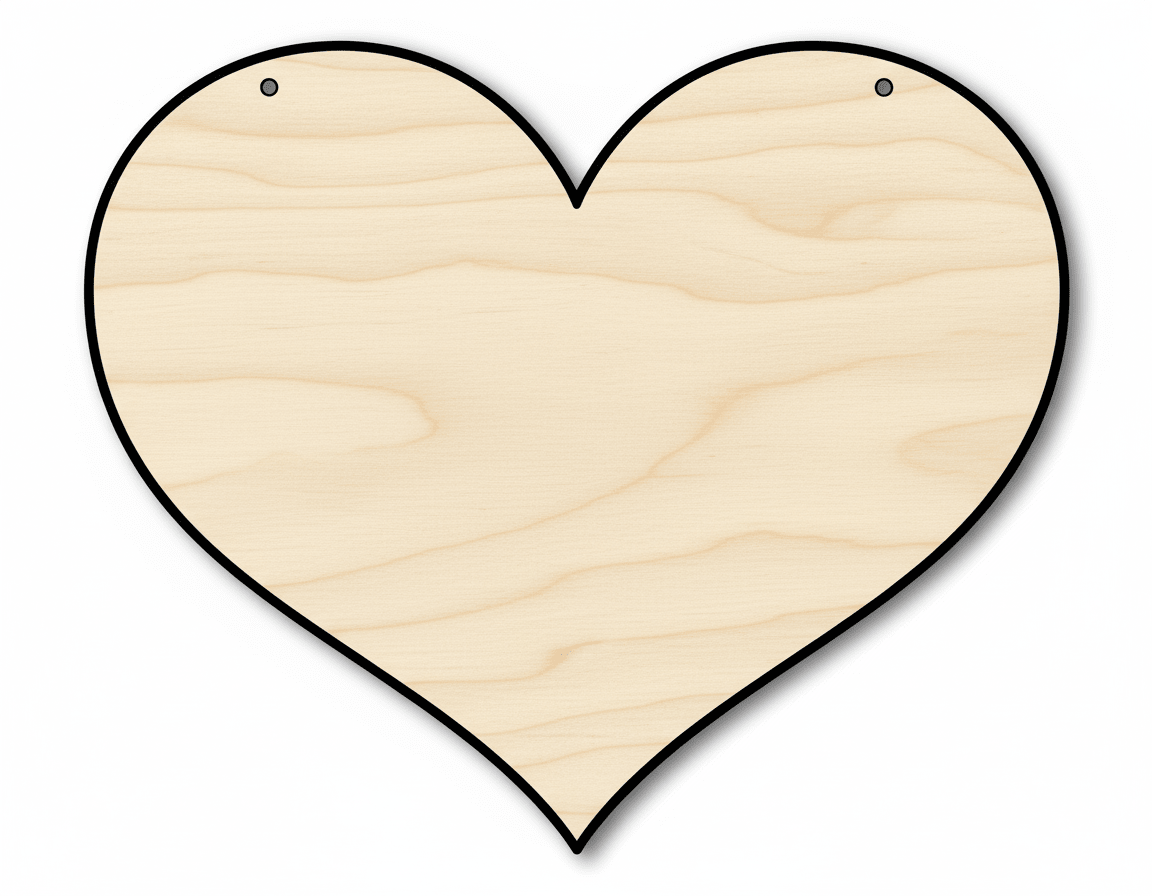 Heart Door Hanger DIY Craft Cutout Door Hanger Blank Door Hanger Wooden Cutout Cut Outs - Unfinished - NameSigns.com