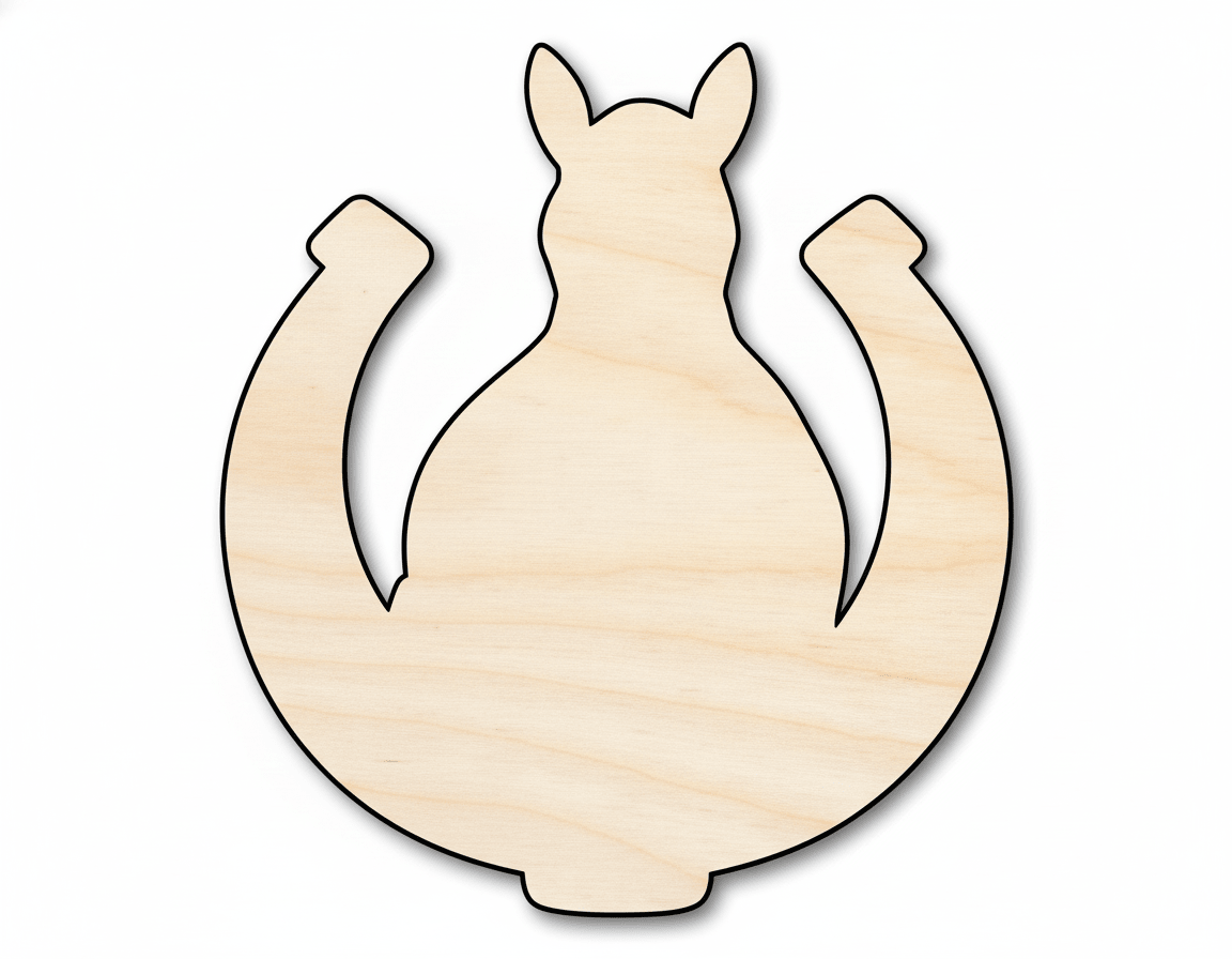 Horseshoe Cutout – Paintable Wood Craft Shapes for DIY Projects Blank Door Hanger Wooden Cutout Cut Outs - Unfinished - NameSigns.com