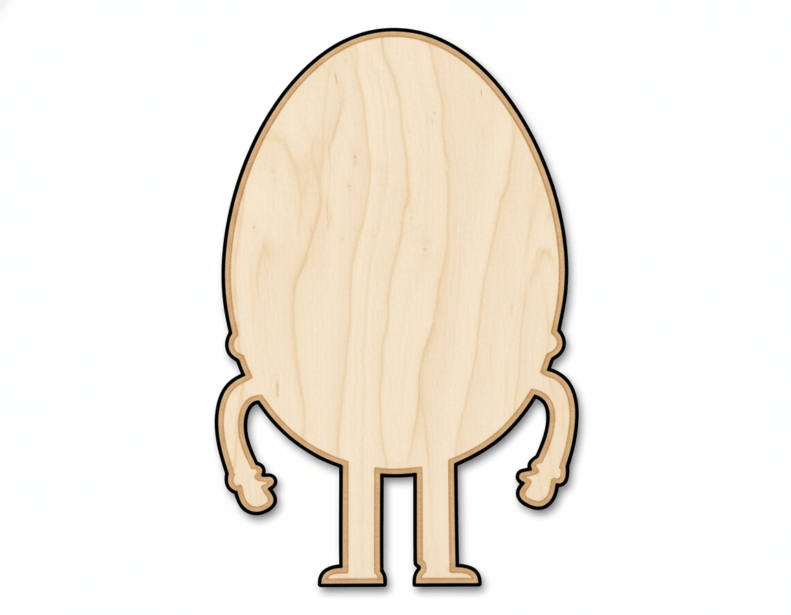 Humpty Dumpty Wood Cutout Shape DIY Craft Cutout Blank Door Hanger Wooden Cutout Cut Outs - Unfinished - NameSigns.com
