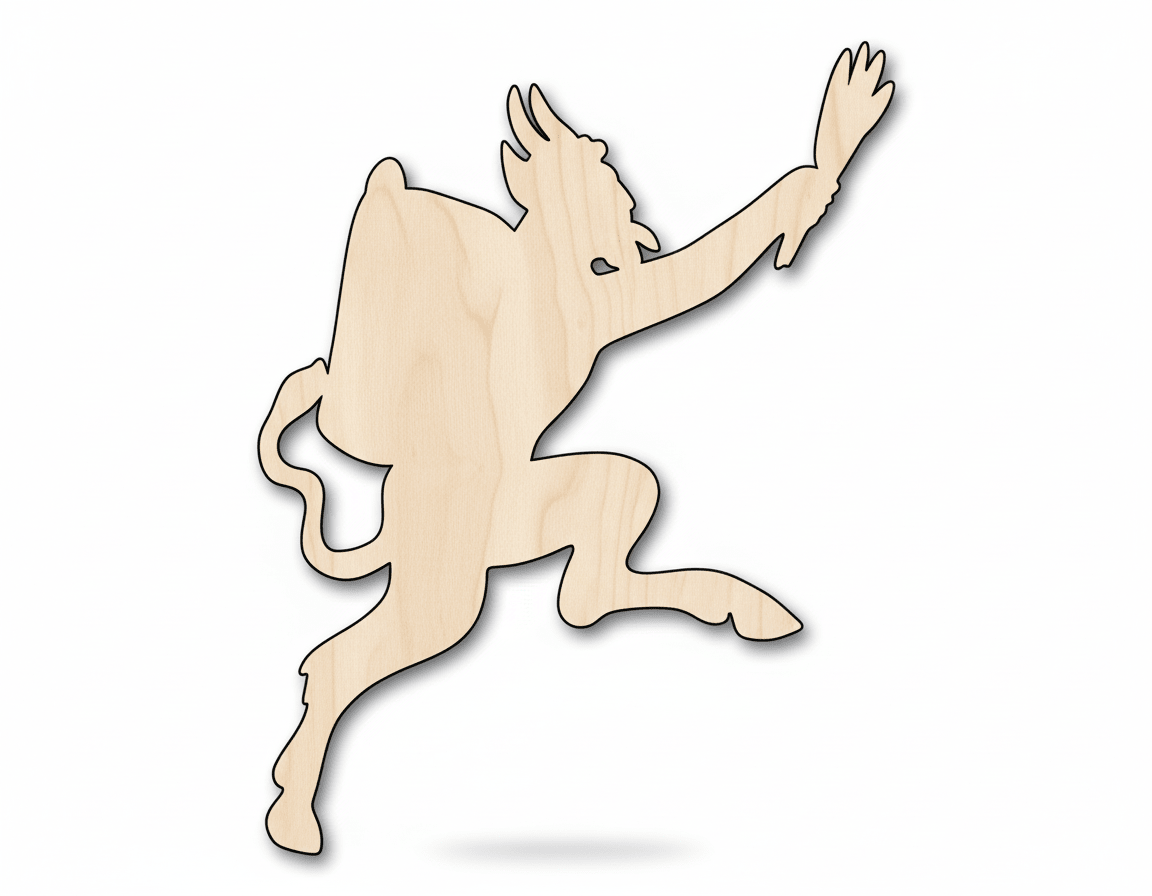 Krampus Craft Cutout – Laser Cut Wooden Holiday Decoration for DIY Ornaments Blank Door Hanger Wooden Cutout Cut Outs - Unfinished - NameSigns.com